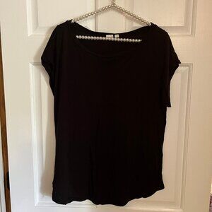 GAP Ladies Black Boatneck Casual Short Sleeve Tee Size L
